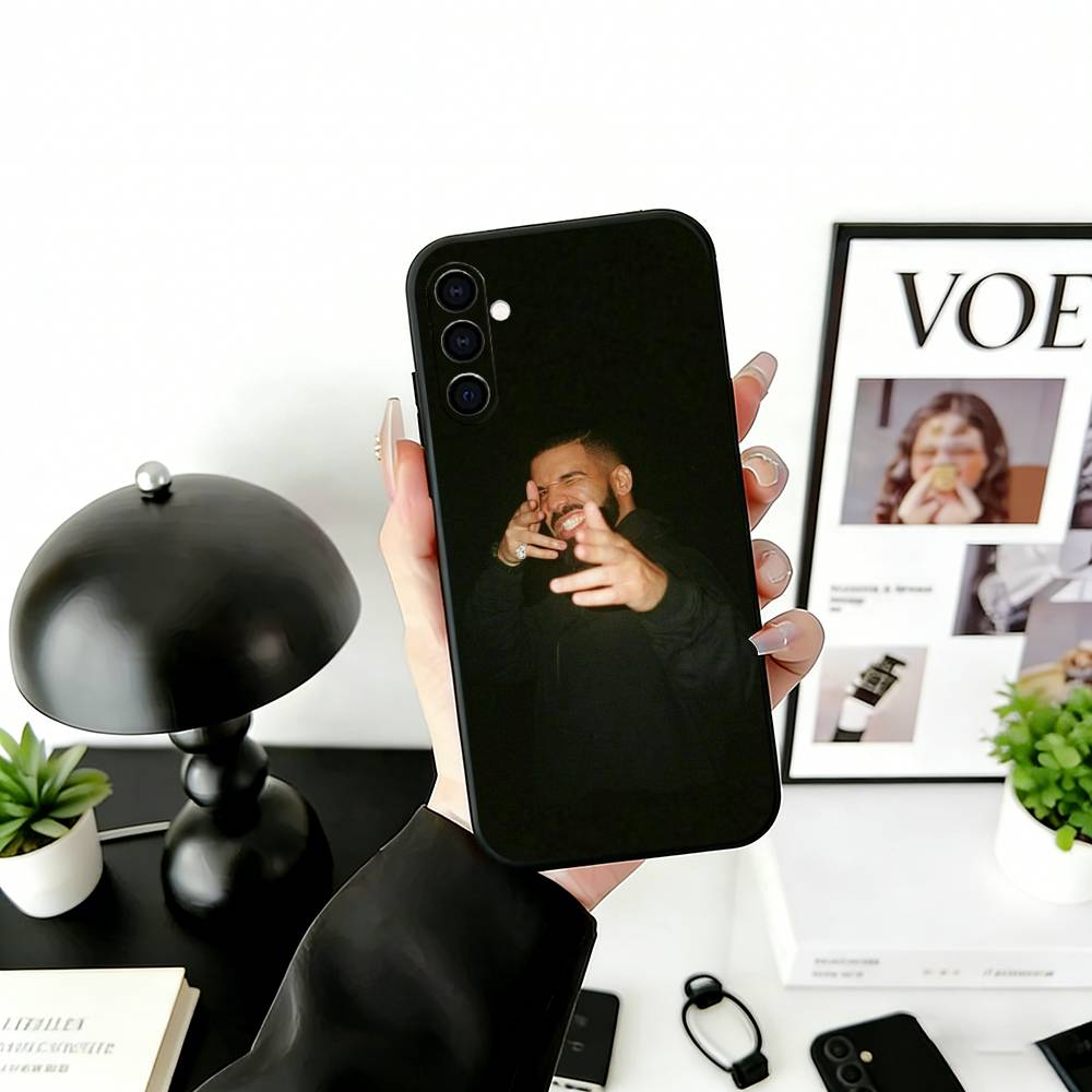 D-Drake S-Style Views Phone Case Black Silicone Soft For Samsung Galaxy A73,A72,A71,A70,A53,A52,A51