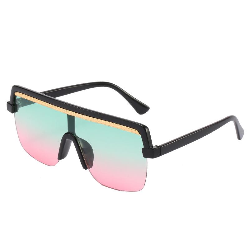Large frame one-piece sunglasses, European and American trend one-piece sunglasses for women, street photography personalized glasses