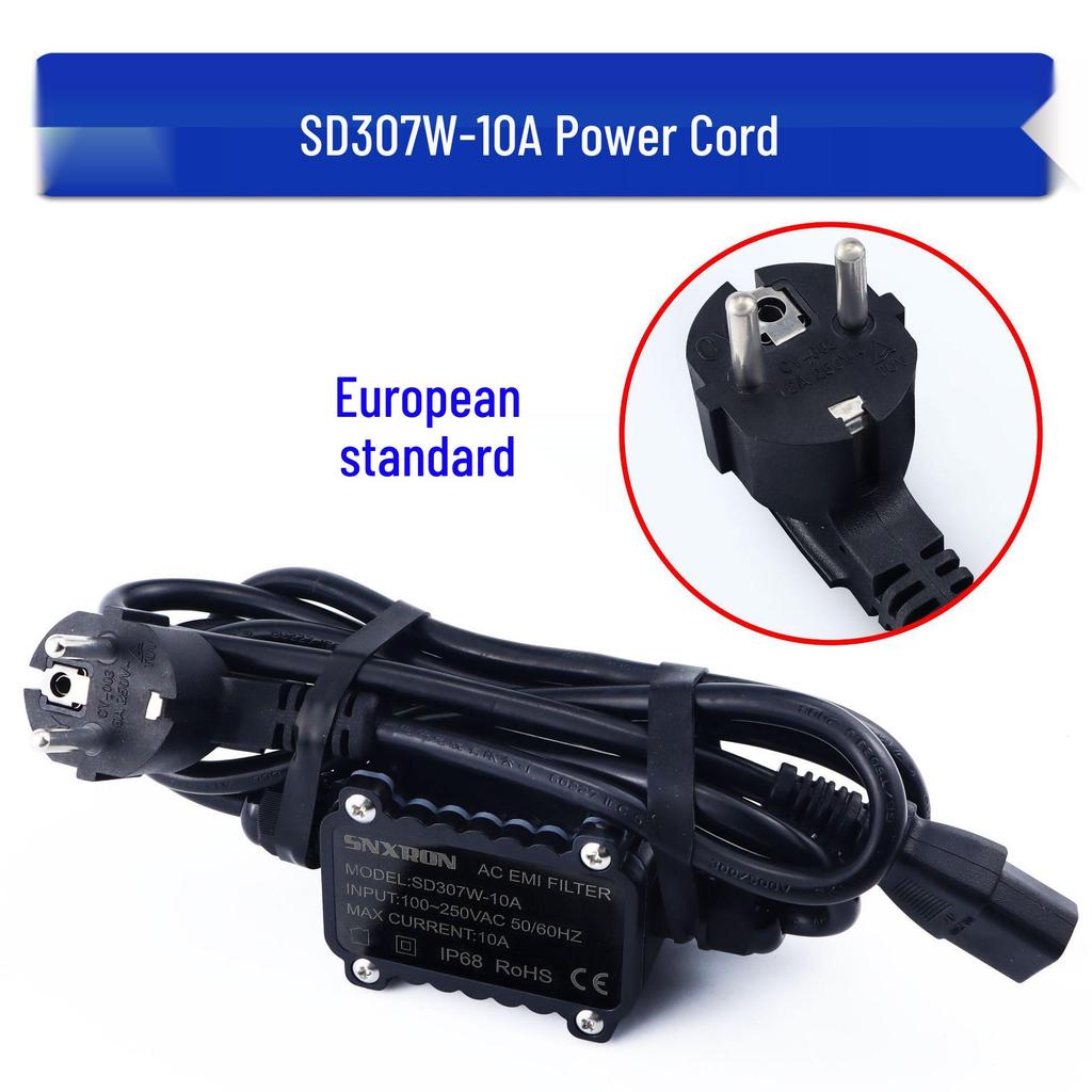 EMI 220V Single Phase 10A Power Cable with C13 Interface & Anti-interference Filter for HIFI Audio