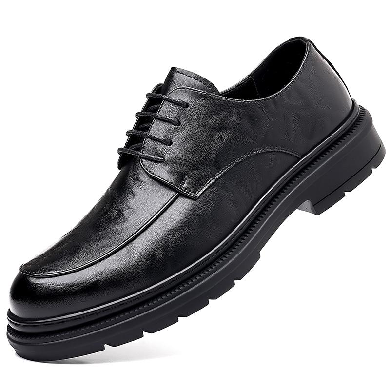 Классические мужские туфли, черные, коричневые, из натуральной кожи, оксфорды, деловые, на шнуровке, удобные, повседневные, нескользящие, для отдыха на природе