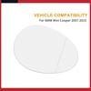 Pack of 1 for BMW Mini Cooper 2007-2015 Right Side RH Mirror Glass W/ Adhesive