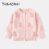 Children Clothing Toddler Long Sleeve Knitted Jacket Top Girls Rabbit Cartoon Buttons Cardigan Sweater for 2 3 4 5 6 7 Years Old