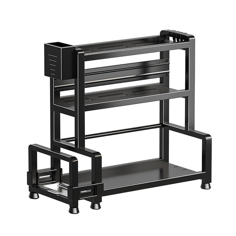 Durable 2/3 Tier Spice Rack Rustproof Multi-function Seasoning Rack Kitchen Shelf for Kitchen Storage