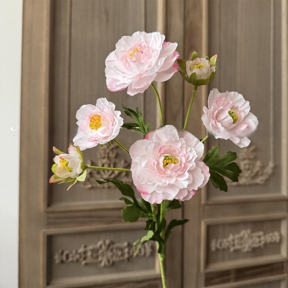 6 Heads Fake Flower with Buds Artificial Faux Plants Peony Artificial Flower Wedding Decoration