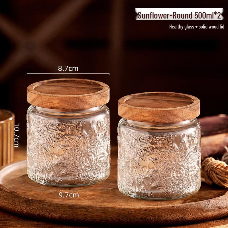 Стеклянная герметичная банка для хранения закусок, сухофруктов, чая, сахара и зерновых