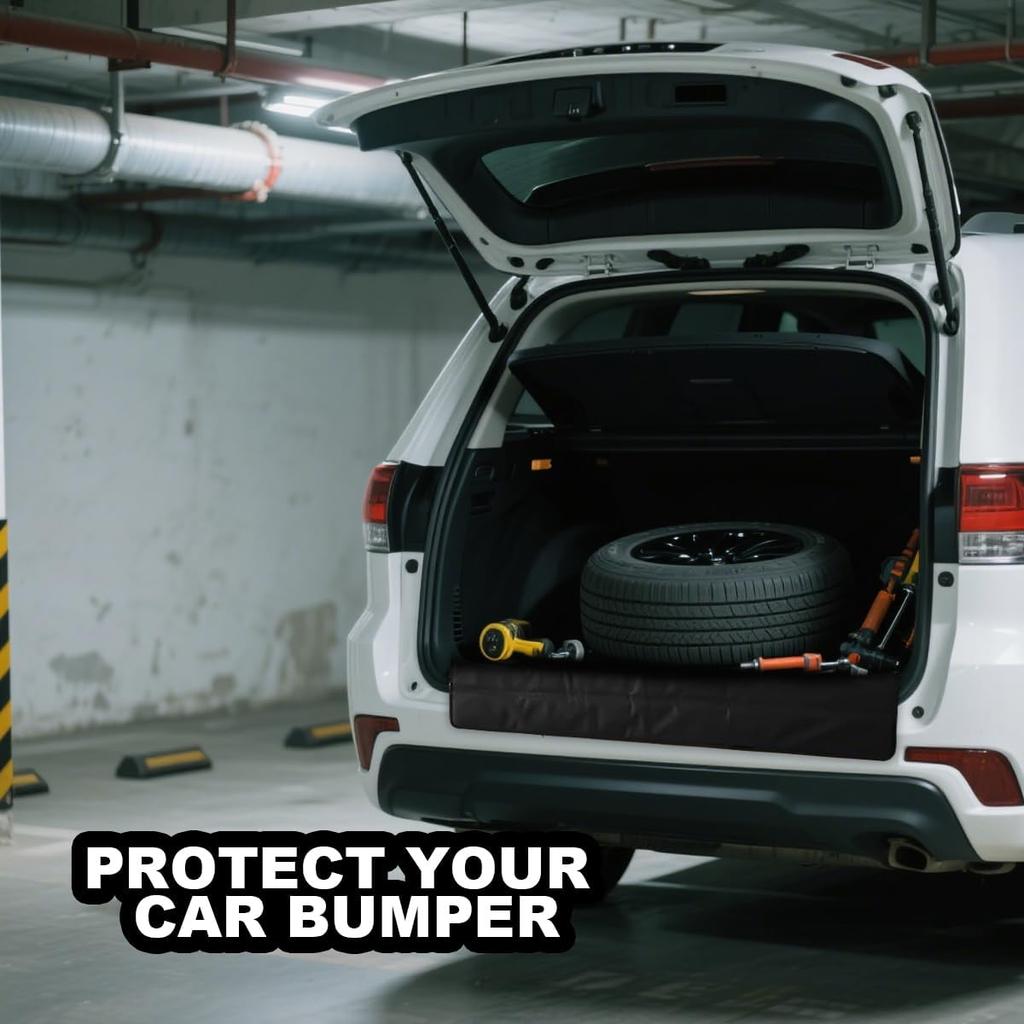 Large Bumper Guard For Cars, 38 X 25 Inch Foldable Vehicle Rear Bumper Cargo Protector Mat Prevent Scratches During Loading & Unloading, Auto Trunk