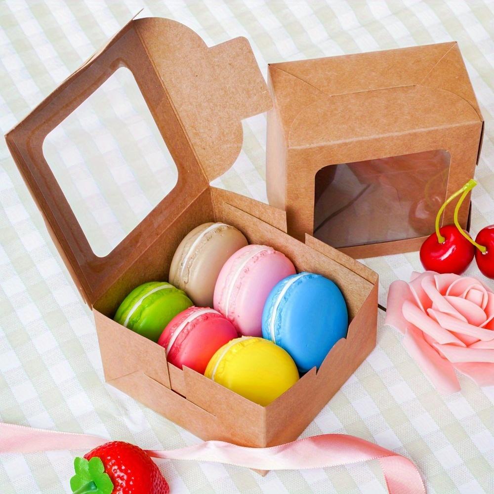 25 шт. Прямоугольные подарочные пакеты, коробки для тортов, одноразовые коробки для выпечки, коробки для выпечки с окошком для демонстрации, подходят для тортов, кексов, печенья, десертов, пончиков