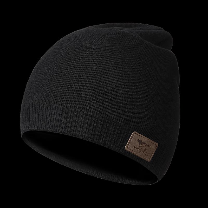 Мужская зимняя вязаная шапка Septwolves