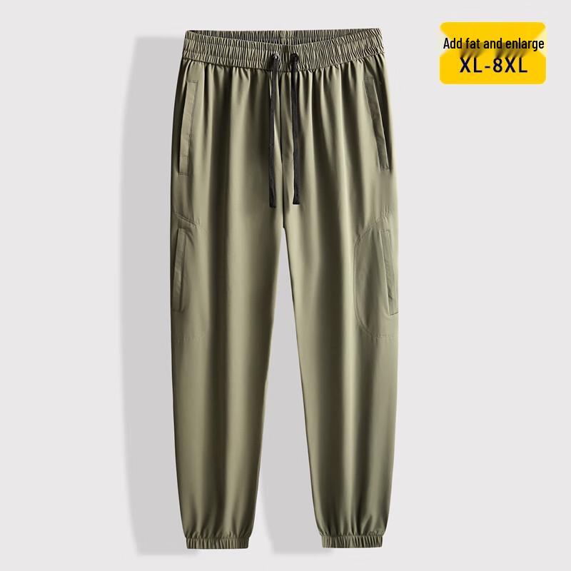 Dibenze Men's Summer Plus Size Loose Cargo Pants