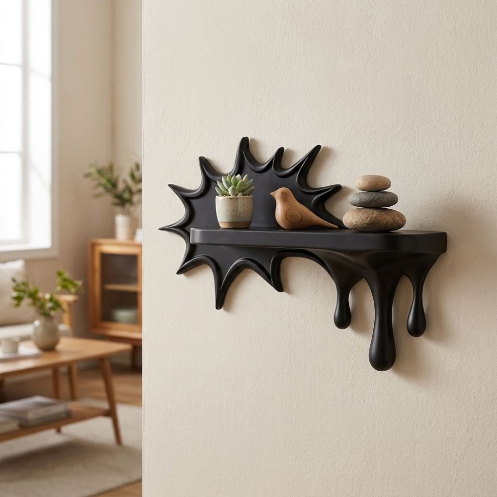 Irregular Shape Burst Dripping Shape Wall Shelf 3D Printed Wall Storage Shelf Home Decoration