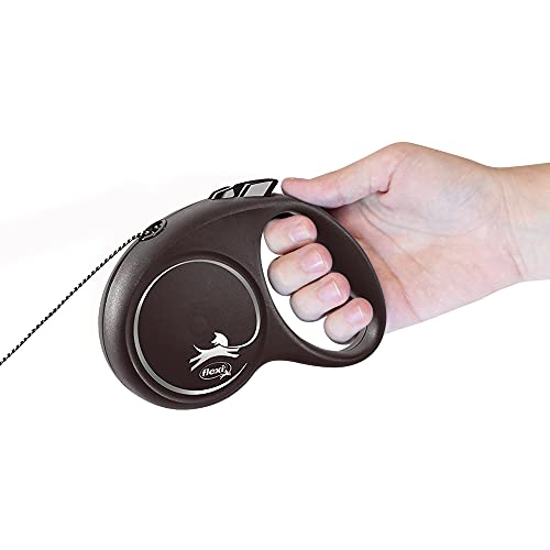 Flexi Черная Дизайнерская Лента Маленький 5м Черный Поводок для Собаки