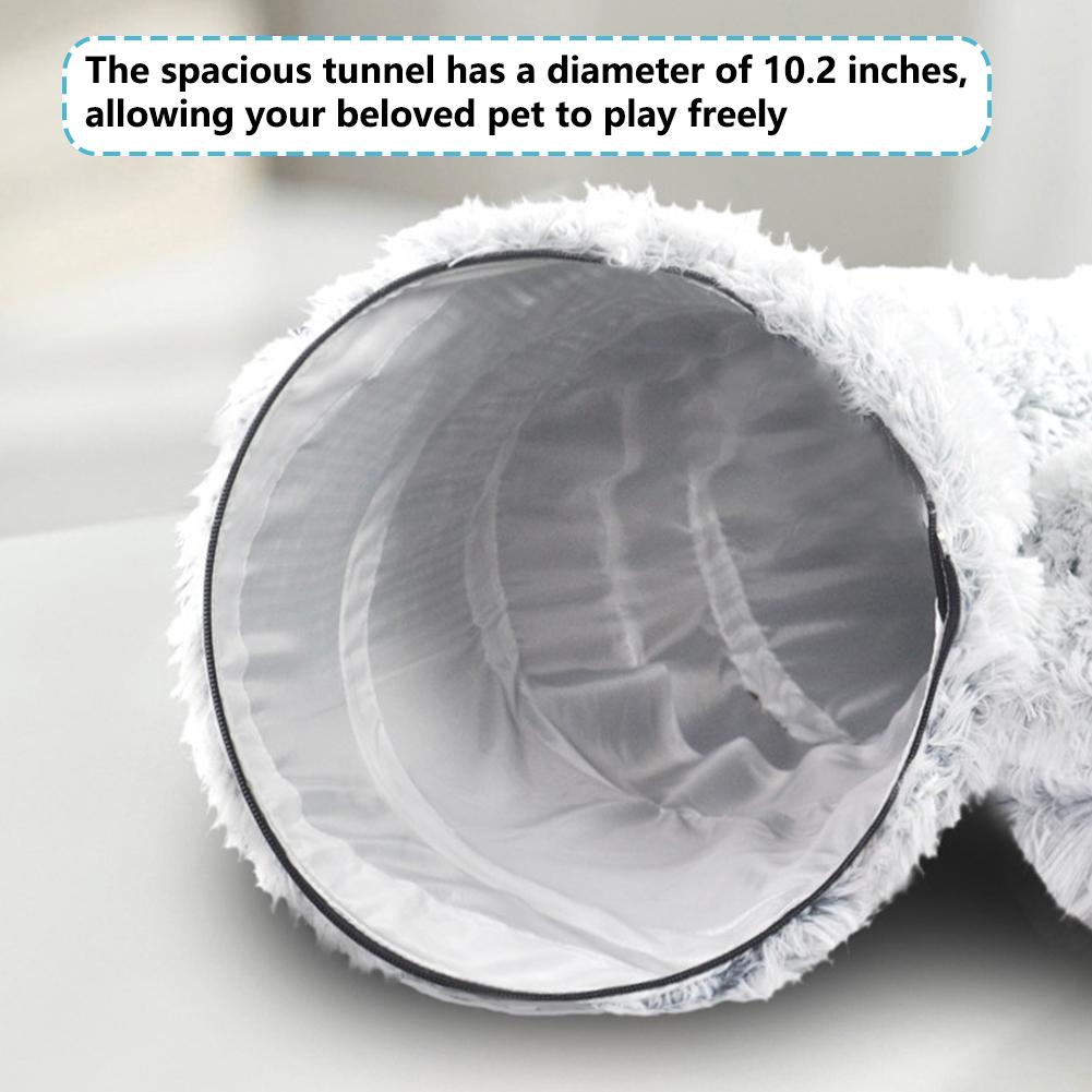 Cat Tunnel Bed Combo Universal Foldable Solid Iron Rainbow Passageway All-Season Fabric Peekaboo Play Cave Hideout