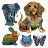 Colorful Elephant Rabbit Butterfly Wooden Puzzle Personalized 3D Puzzle Adult Children's Gift Shape Board Set Toy DIY Game