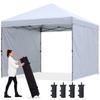 ABCCANOPY Tarp Tent One Touch with 2 Side Sheets Center Lock 3 Level Adjustment Includes Caster Bag Large Size for 8 People Easy To Assemble