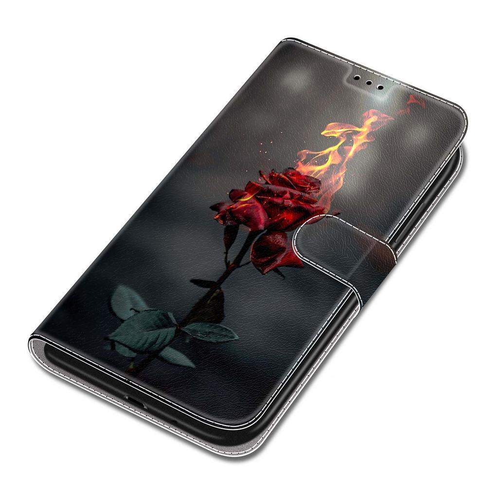 Чехол-книжка из искусственной кожи Flame Rose с откидной крышкой для фоторамки для iPhone Samsung Huawei Honor Xiaomi Redmi Oppo Sony Motorola Nokia Google