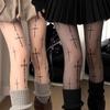 Новые черные колготки с готическим принтом креста для девочек, модные леггинсы, чулки, носки, женские, осенние, весенние, повседневная одежда, темные колготки