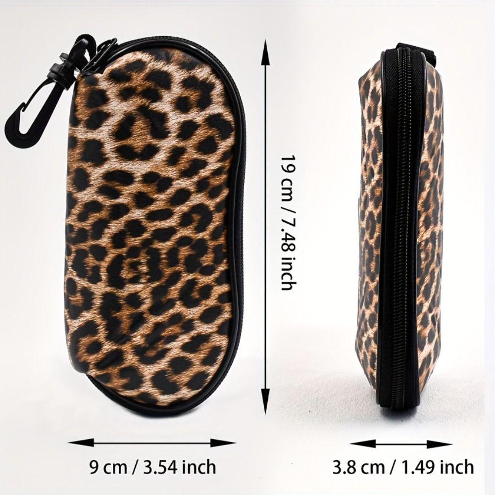 Ultra Light Leopard Glasses Case Soft Zipper Glasses Pouch Durable Eyeglasses Case  Men and Women