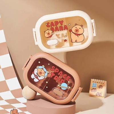 Новый Ланч-бокс Капибара Секционный Герметичный Контейнеры для Еды Запечатывание 1320 мл Большая Вместимость Хранение для Пикника на Открытом Воздухе Школы