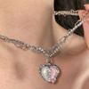 Vintage Goth Heart Pendant Choker Clavicle Chain Necklace For Women Girl Punk Collar Aesthetic Y2K Jewelry Gift
