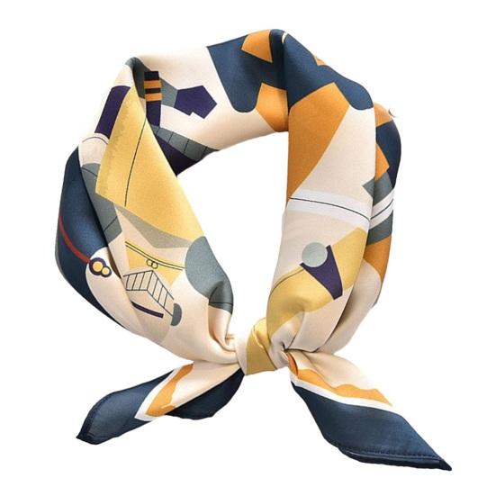 Silk Scarf for Women Soft Breathable Fashionable Neck Collar with Colorful Print Perfect for Parties Commutes