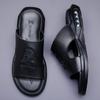 2025 Summer Shoes for Men Genuine Leather Slipper Embroider Casual Sandals Comfortable Slides Air Cushion Beach Shoes