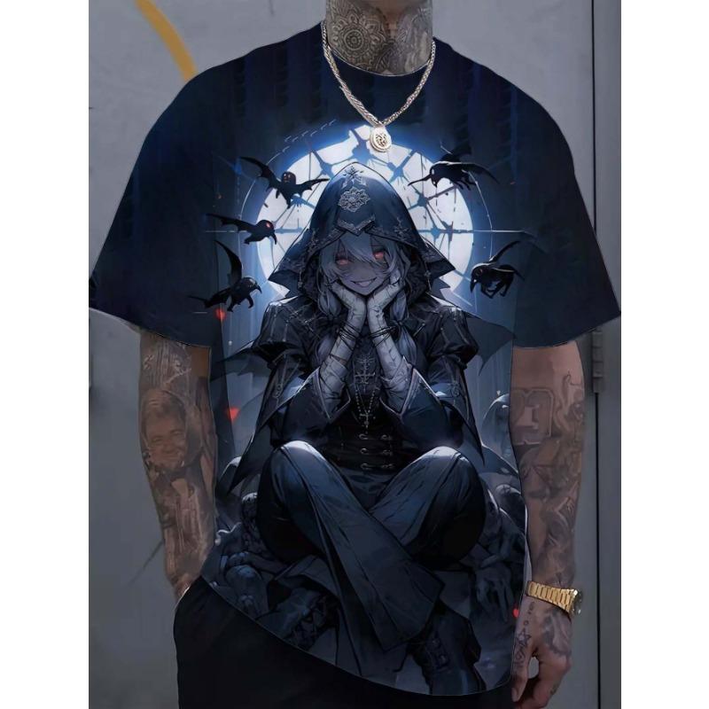 Футболка с рисунком девушки-татуировки из мультфильма, 3D-принт, мужская, большой размер, толстовка для мужчин, Bad Girl Harajuku, короткий рукав, футболка