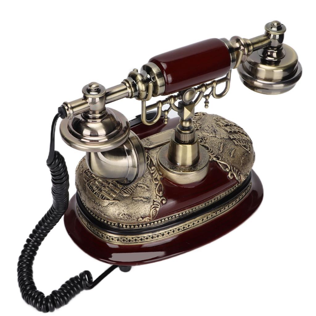 Антикварный европейский телефон с дисковым набором номера, классический ретро стационарный телефон для декора гостиной и бара