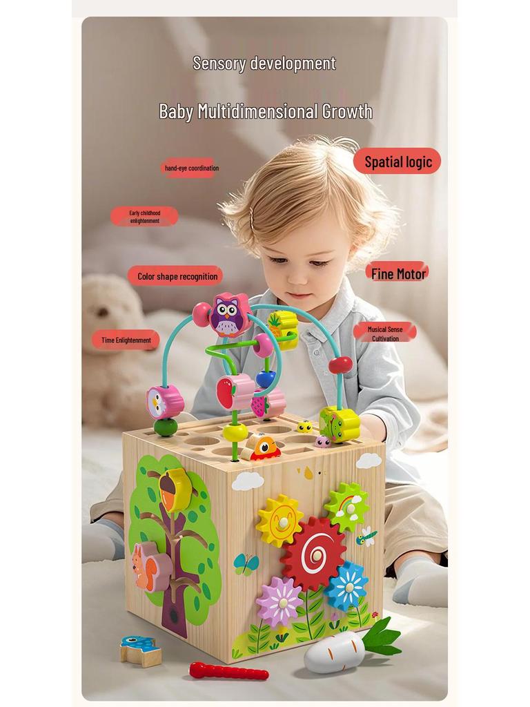 8-in-1 Wooden Multifunctional Fishing Maze & Piano Puzzle Box