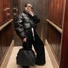 Осень-зима утолщенная теплая короткая парка с воротником-стойкой женская повседневная однотонная куртка с карманом из искусственной кожи свободная куртка верхняя одежда