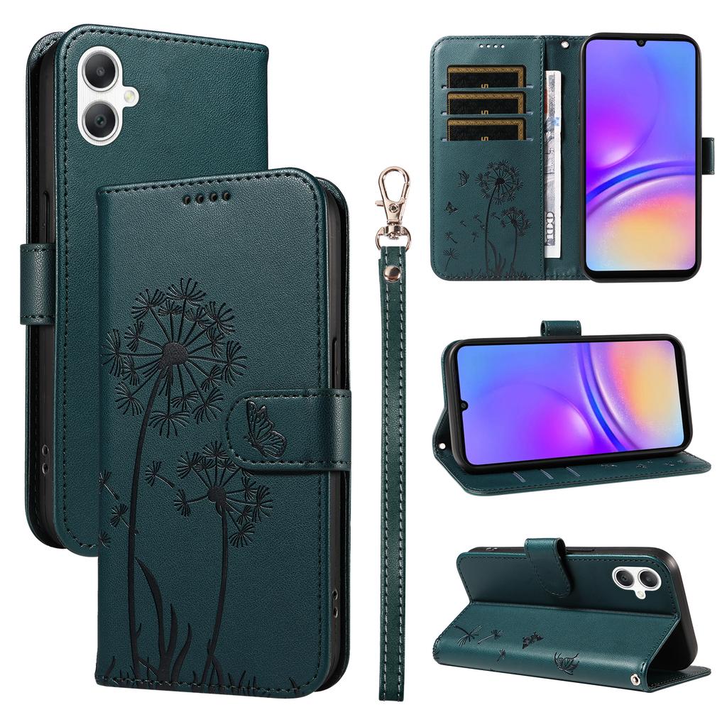 For Samsung Galaxy A06 5G/Galaxy A06 4G Leather Wallet Case with Strap Dandelion Imprint Phone Stand Cover