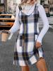 Европейское и американское женское платье-комбинезон в клетку с V-образным вырезом и карманами - Модная одежда для весны и осени
