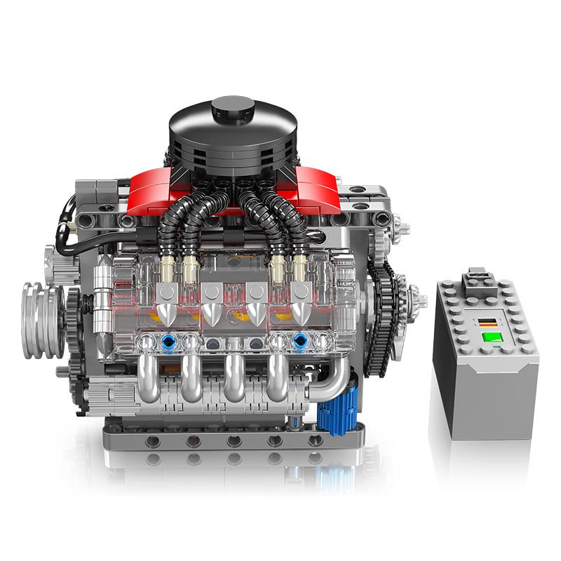 487 шт. Наборы строительных блоков двигателя V8 Lsx454, Технические, Имитированные, Мелкодетальные, Сборные кирпичики, Модель, Игрушки, Подарки на праздник