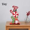 Xmas Home Ornament Christmas Wooden Ornament, Gingerbread Man Reindeer Letter Decor, Colorful Tabletop Small Ornaments Figurines for Holiday