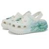 Crocs Crush Clog Nine Bureau Manufacturing Anne Forest Decorative Buckle Comfort Beach Hole Shoes Unisex Same Green and White