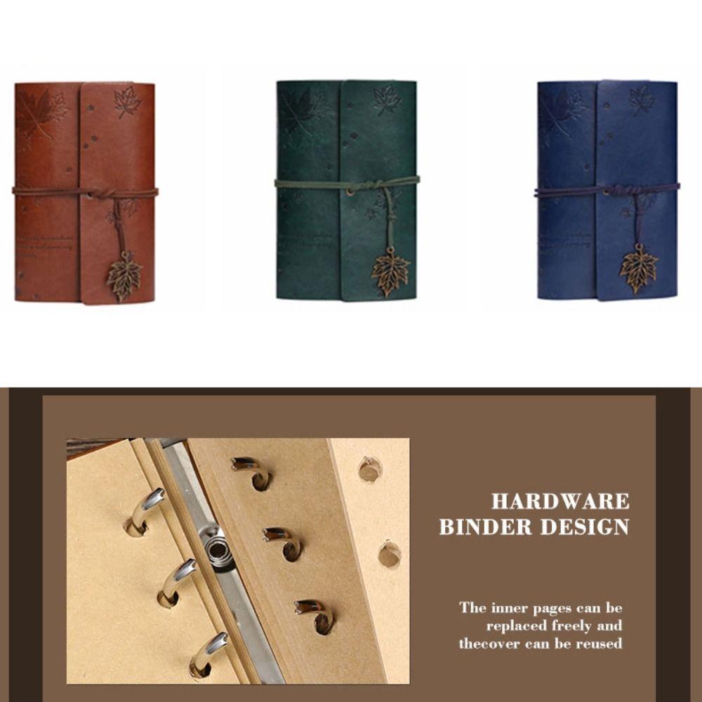 A6 Travelers Vintage Notebook PU Leather Retro Spiral Notebook Writing Supplies  Journal Diary