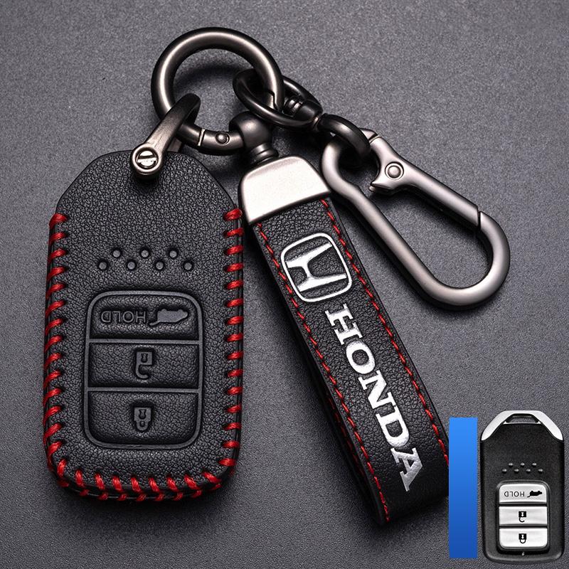 Leather Car Key Remote Cover Full Case Accessories Honda Civic Accord HR-V CR-V CRV 11th 2022 2023 City Fit Odyssey Jade RB6