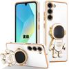 Case for Samsung Galaxy A16 4G/5G, Silicone Protection with Astronaut Pattern Stand - White