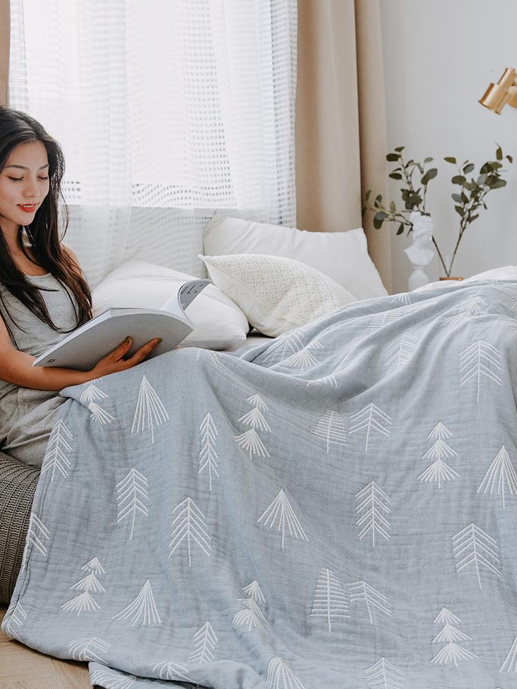 Summer Quilts Cotton Gauze Japanese-Style Decorative Bed Throw Blankets Cover Pink Bedspreads For Sofa Bedding 150*230/200cm
