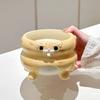 Керамическая емкость ручной росписи для хранения клубков пряжи и крючков для вязания, дизайн с кошками