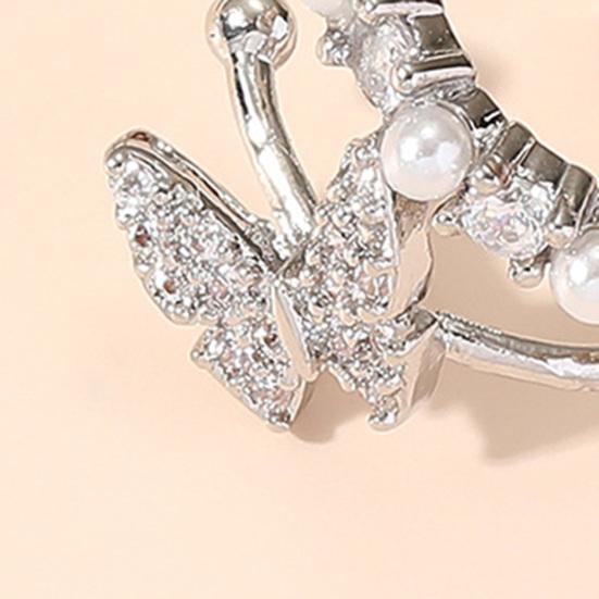 Каффы для ушей в виде бабочек, не требующие прокола, клипсы для коррекции ушей, клипсы для хряща со стразами, серьги-каффы, ювелирные подарки для жены, девушки, ее