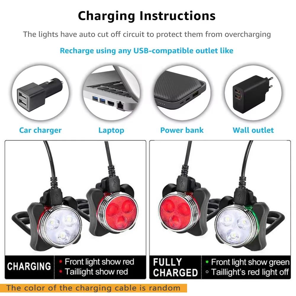 LED Bicycle Front Rear Light USB Rechargeable Portable Clip Taillight for MTB Road Bike Night Safety Riding Cycling Accessories2