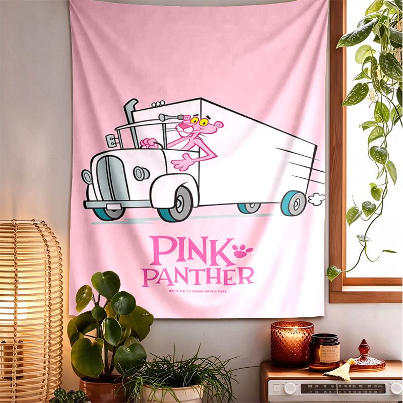 Pink Panther Pattern Tapestry Wall Hanging Boho Aesthetic Wall Blanket For Bedroom Living Room Dorm Home Wall Decor 1012141