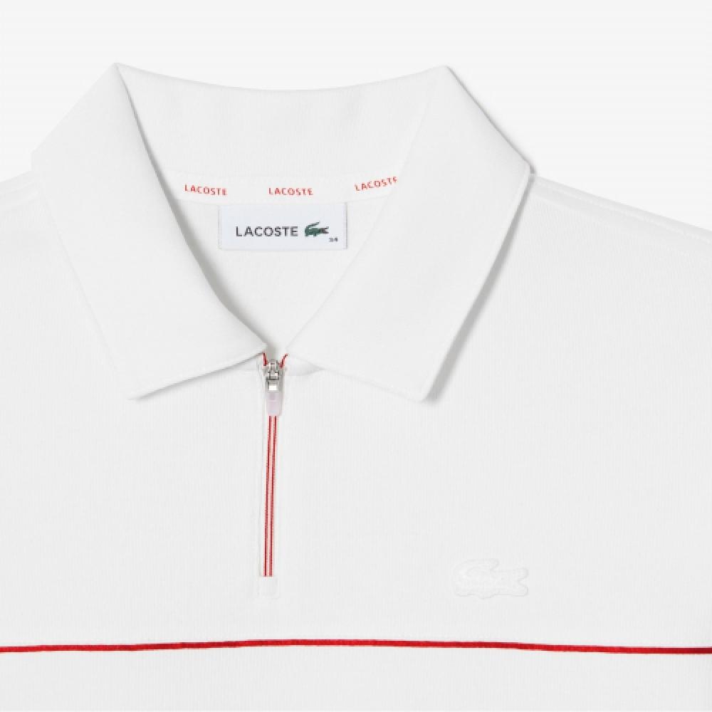 Lacoste Женская толстовка с коротким рукавом на молнии [off White]