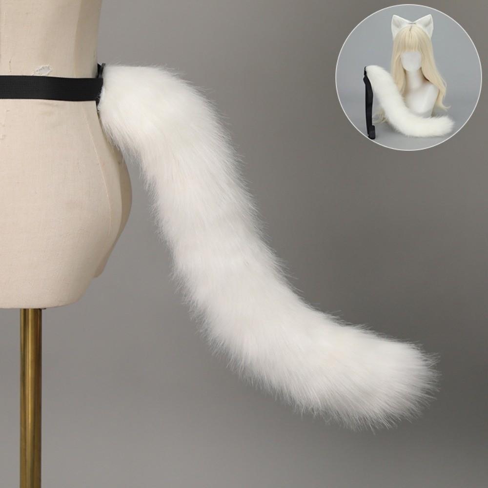 Handmade Cat Ear Headband Realistic Animal Ears Hair Band New Furry Cat Tail Set Party Props