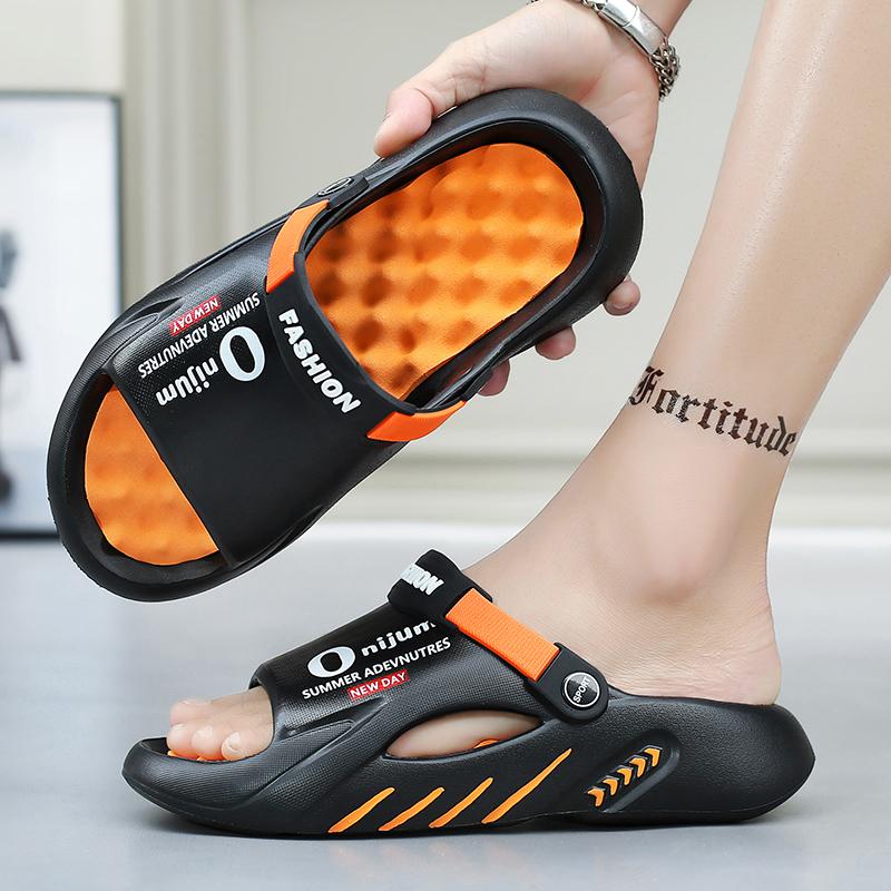 Fashion Men Massage Slippers Indoor Outdoor Sandals Beach Casual Shoes Slides Men's Sandals Big Size Comfortable Soft Plus Size