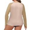 Women's Solid Color Large Size Long Sleeve Swimsuit Sun  Jacket Quick Dry Hiking Top