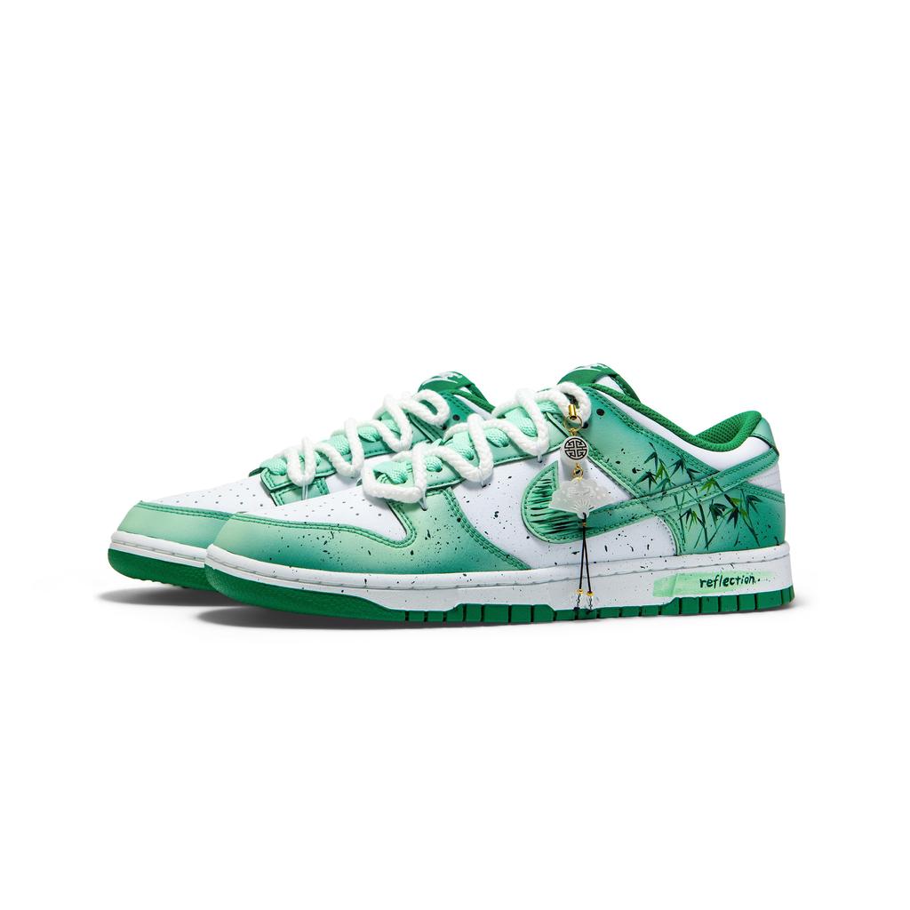 Nike Кроссовки Dunk Скользкие Устойчивые к истиранию Низкие Скейтбордические Мужские Белые Зеленые HF5441-101(Team1326-SBOX)