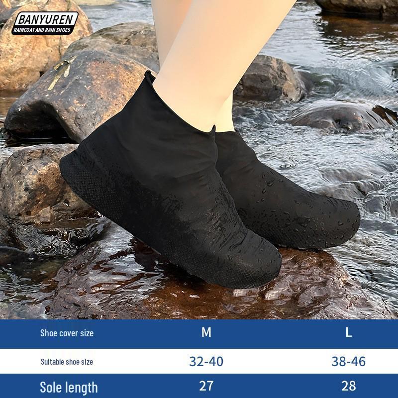 Non-Slip Waterproof Silicone Shoe Covers: Wear-Resistant, Rainproof, Sandproof for Outdoor Use - Unisex