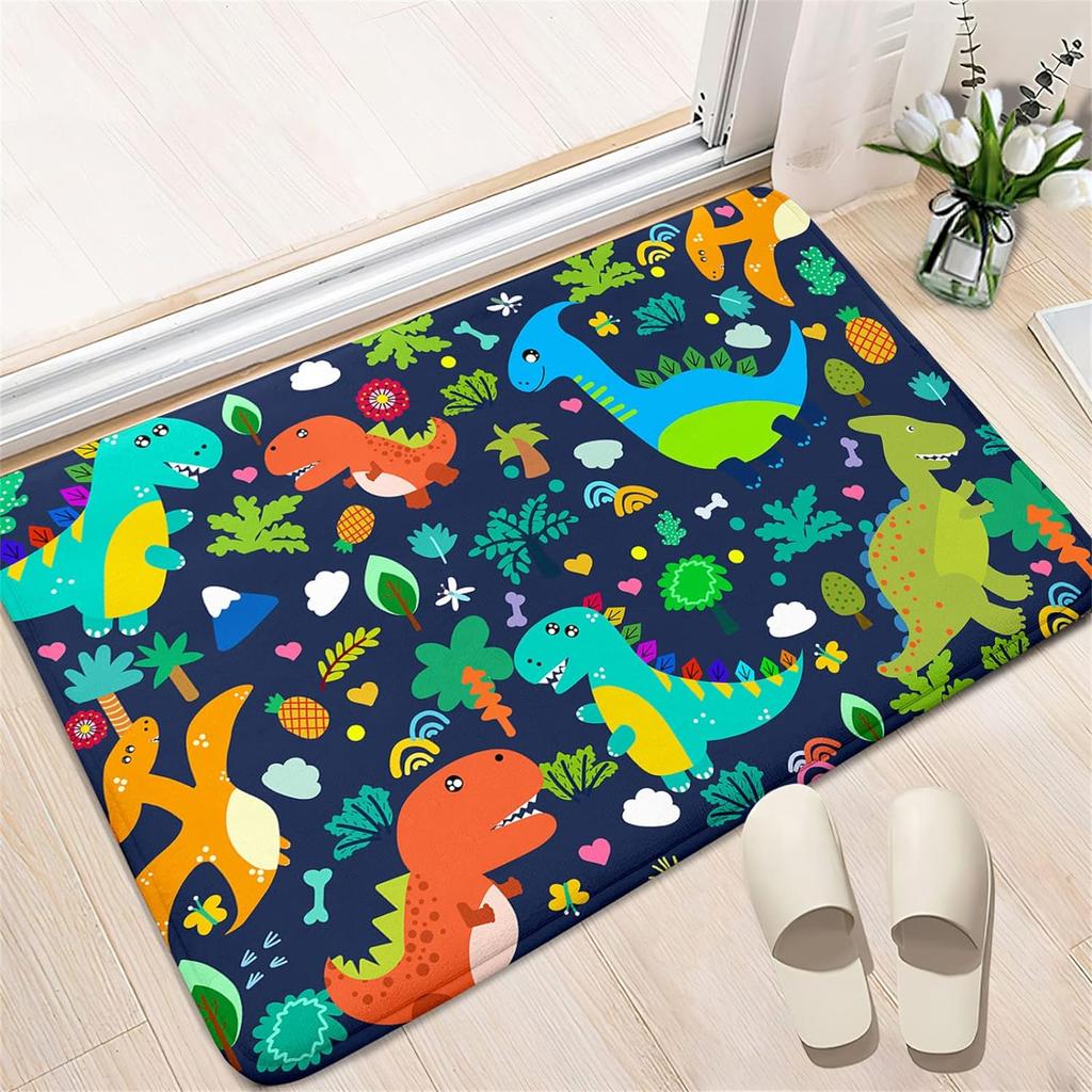 Cartoon Dinosaur Area Rugs Dino Carpet Non Slip Dinosaur Floor Mat for Playroom Classroom Kidroom Decor Children's Crawling Mat