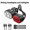 LED Cycling Taillight USB Rechargeable Headlight Waterproof Bike Safety Warning Light Night Bike Cycling Equipment Accessories